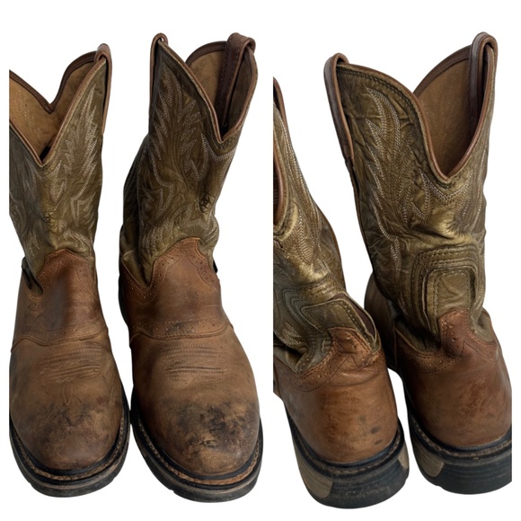 ARIAT Workhog Cowboy Boots Mens Sz 14 D Western Leather Brown Aged Bark Work - Picture 4 of 9